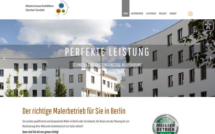 Captura de ecrã de malereiwerkstaetten-oertel.de
