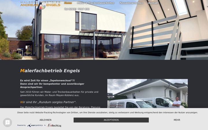 Screenshot of malerengels.de