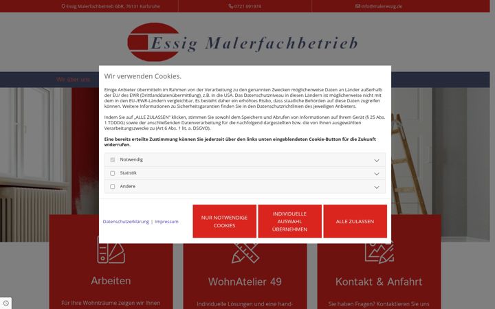 Screenshot of maleressig.de