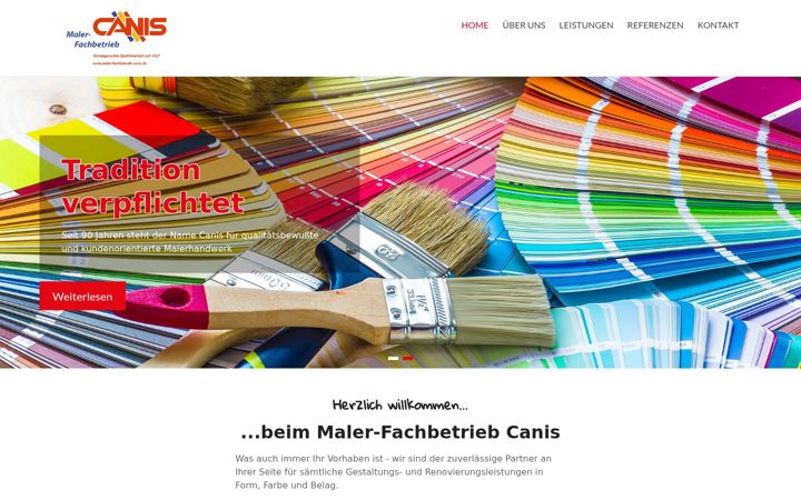Screenshot of malerfachbetrieb-canis.de