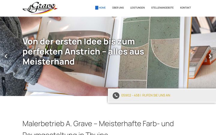 Screenshot of malerfachbetrieb-grave.de