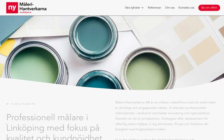 Screenshot of malerihantverkarna.se