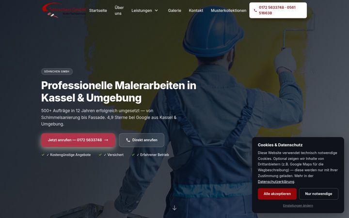 Screenshot of malermeister-kassel.com