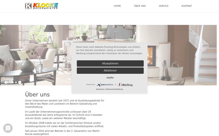 Screenshot of malermeister-klocke.com