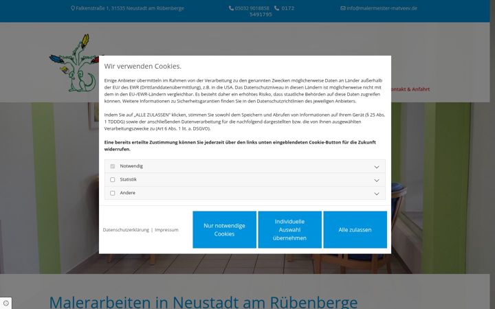 Screenshot of malermeister-matveev.de