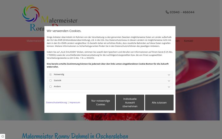 Screenshot of malermeister-ronnydehmel.de