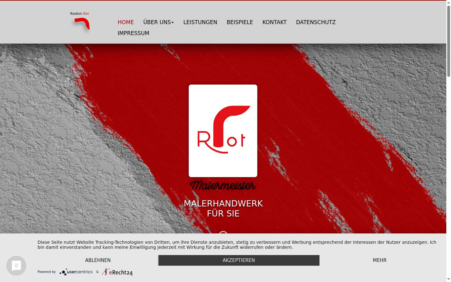 Screenshot del banner di consenso mostrato prima di qualsiasi interazione