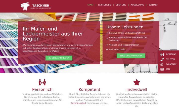 Screenshot of malermeister-taschner.de