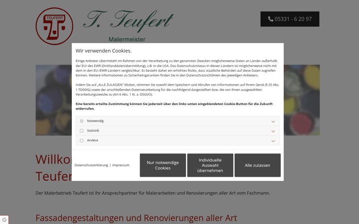 Screenshot of malermeister-teufert.de
