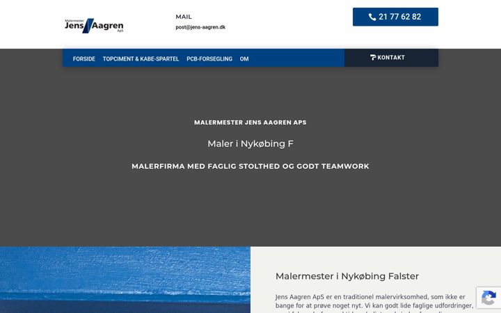 Skärmbild av malermesteraagren.dk