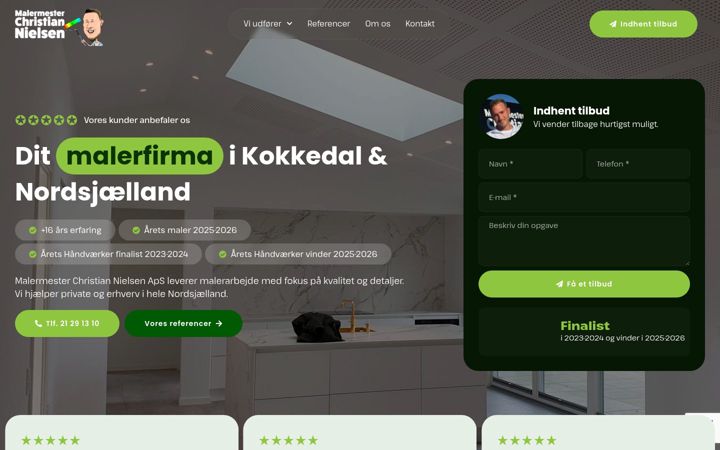 Képernyőkép: malermesterchristian.dk
