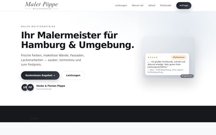 Screenshot of malerpoeppe.de