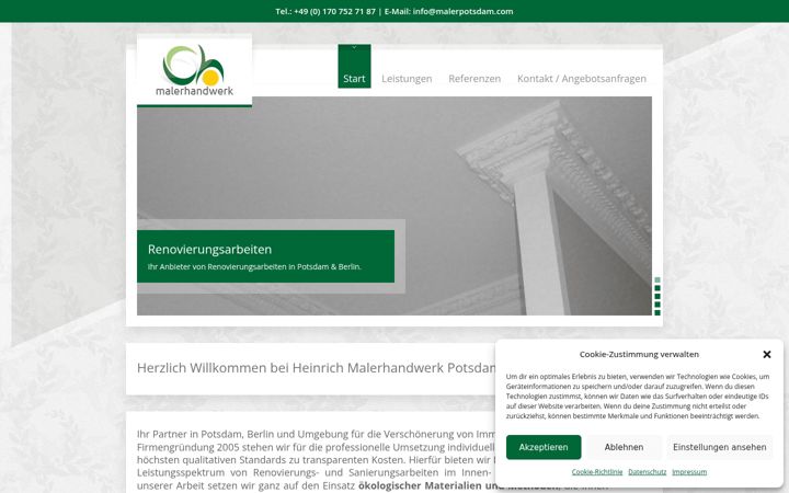 Screenshot of malerpotsdam.com