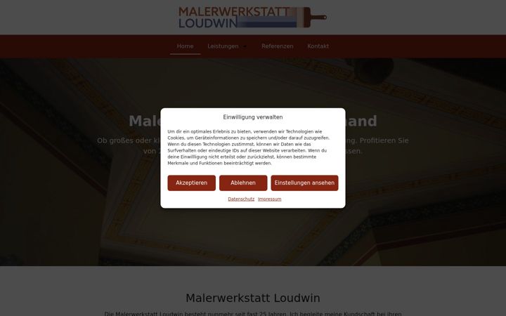 Screenshot of malerwerkstatt-loudwin.de