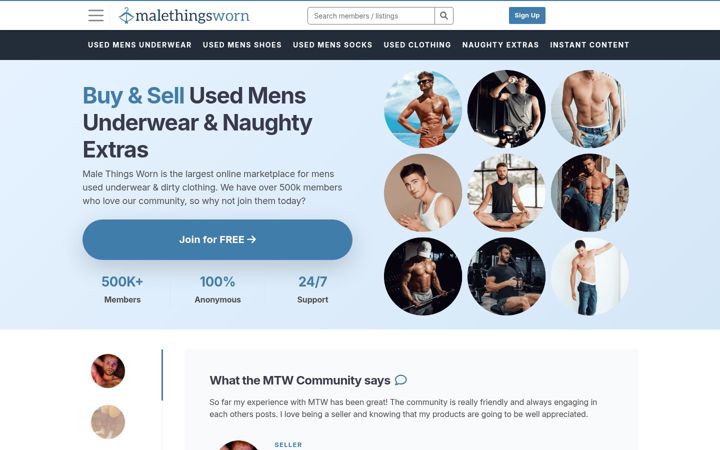 Screenshot of malethingsworn.com