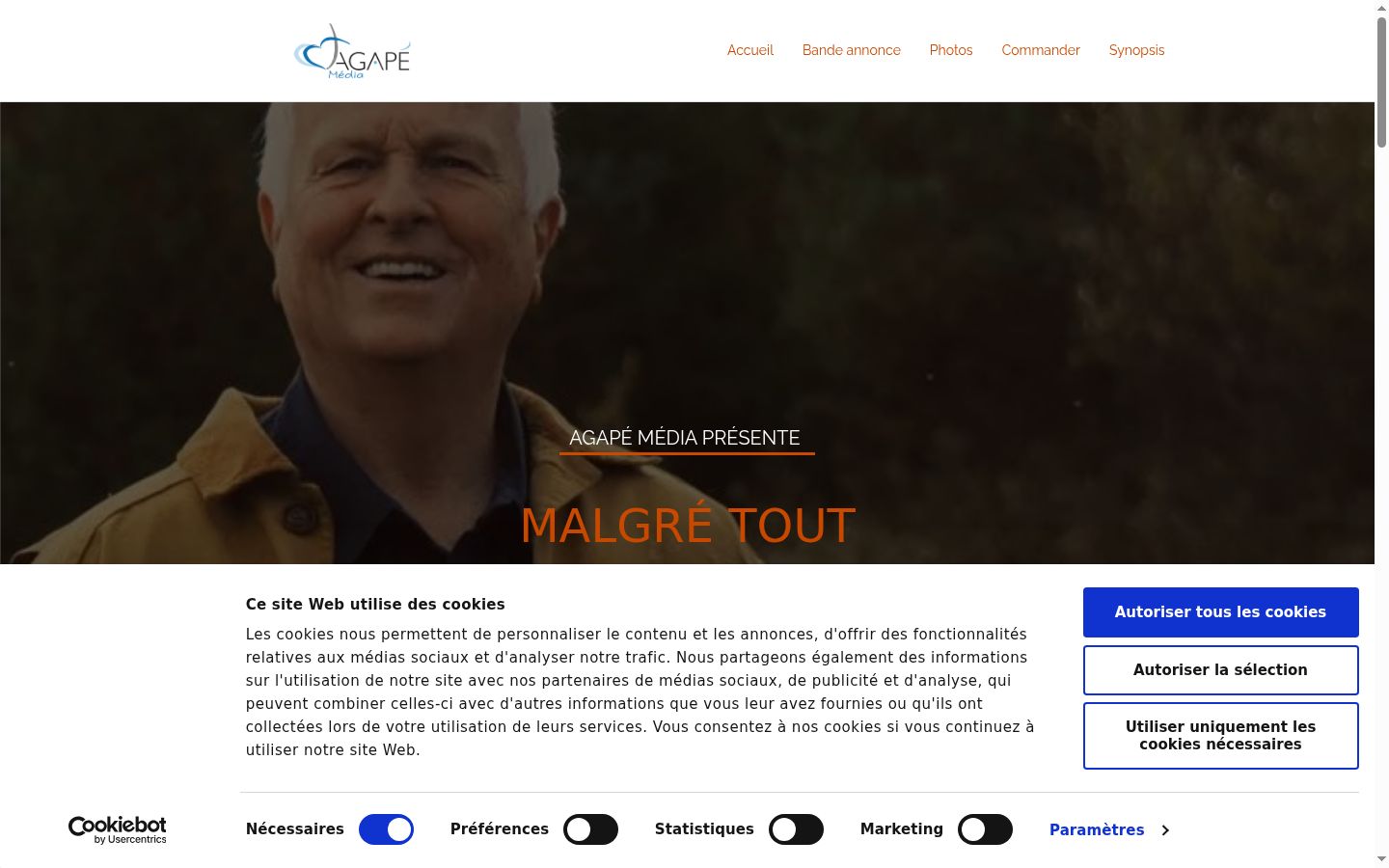 Screenshot del banner di consenso mostrato prima di qualsiasi interazione
