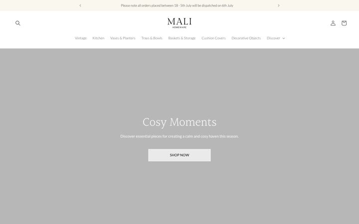 Screenshot of malihomeware.com