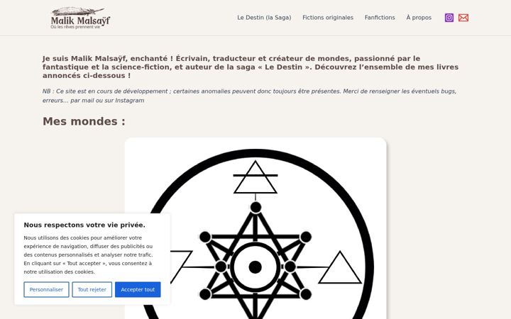 Screenshot of malikmalsayf.fr