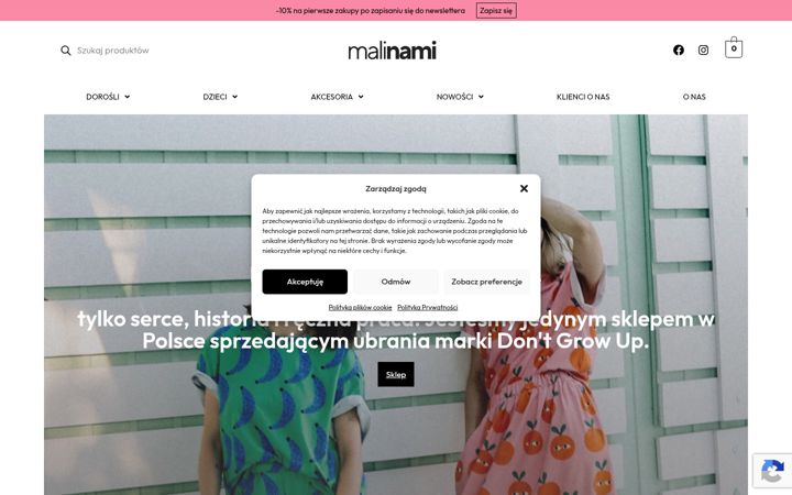 Screenshot of malinami.pl