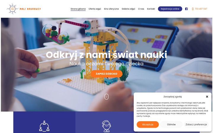 Screenshot of malinaukowcy.pl