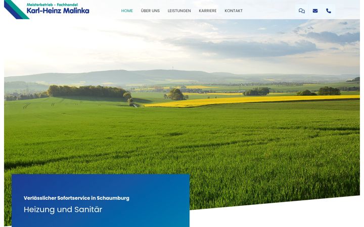 Screenshot of malinka-heizung-sanitaer.de