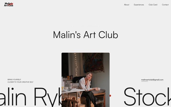 Screenshot of malinsartclub.com