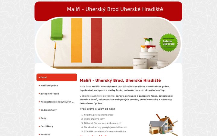 Screenshot von maliri-uherskybrod.cz