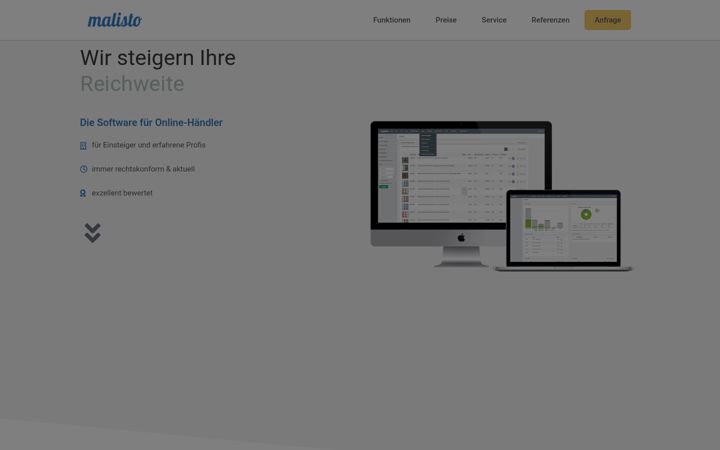 Screenshot of malisto.com