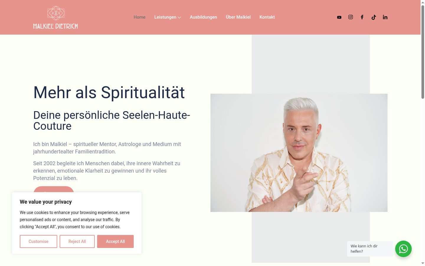 Screenshot del banner di consenso mostrato prima di qualsiasi interazione