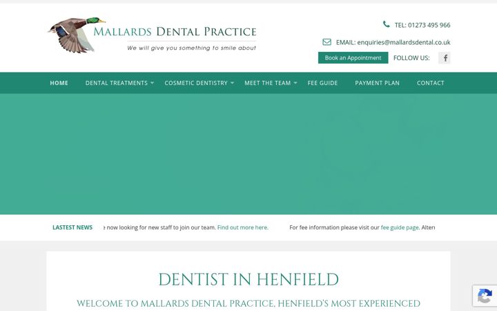 Screenshot of mallardsdental.co.uk