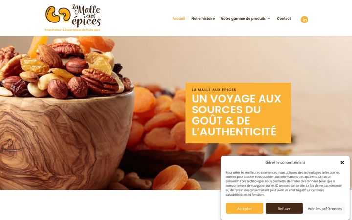 Screenshot of malleauxepices.com