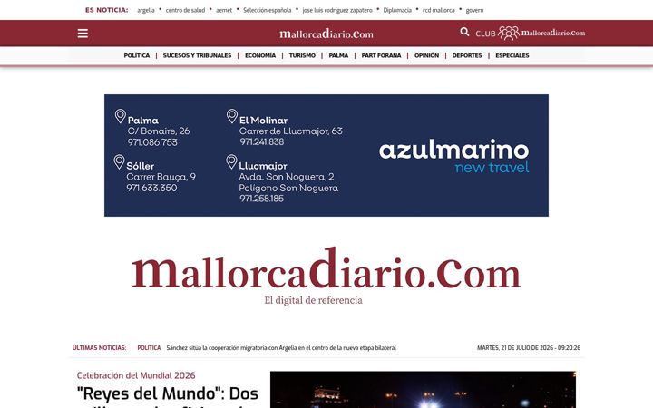 Screenshot of mallorcadiario.com