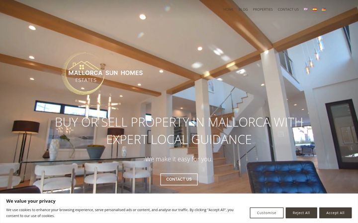 Screenshot of mallorcasunhomes.com