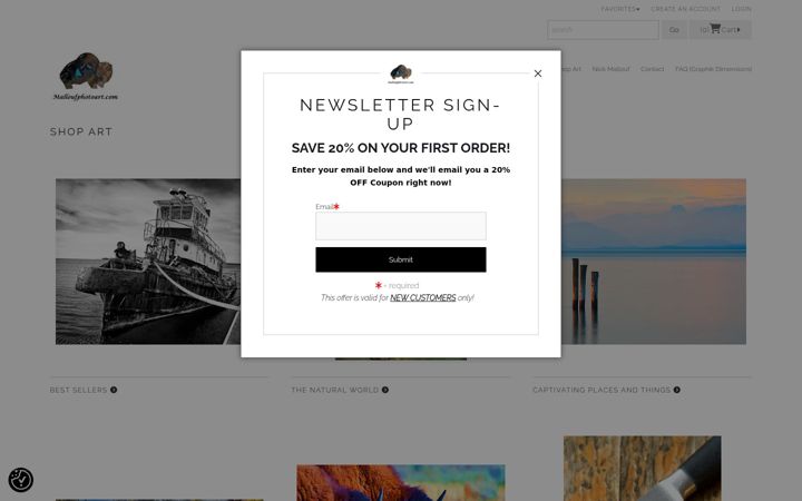 Screenshot of malloufphotoart.com