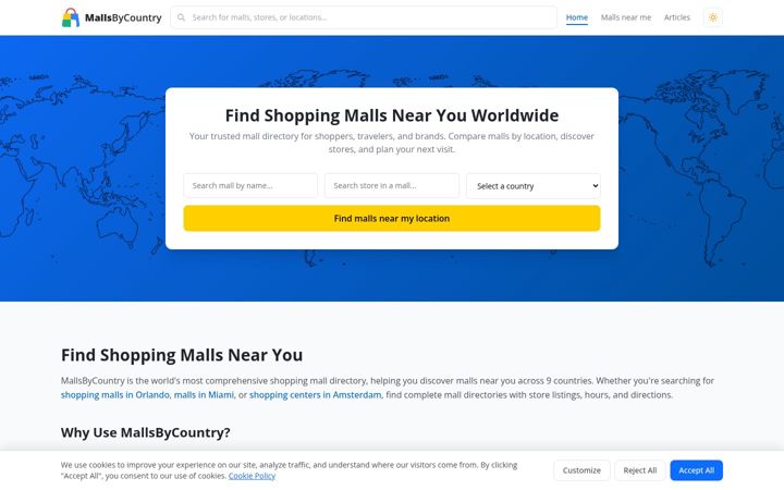 Screenshot of mallsbycountry.com