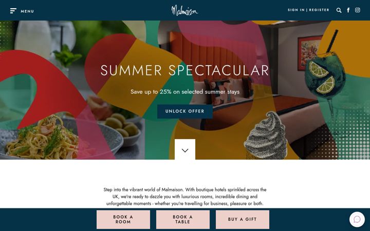Screenshot of malmaison.com