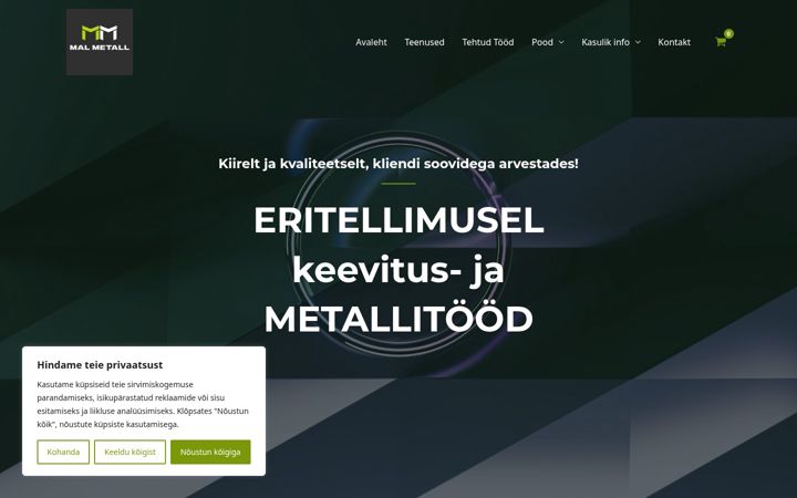 Screenshot of malmetall.ee
