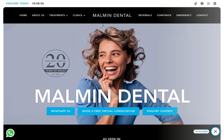 Screenshot of malminortho.co.uk