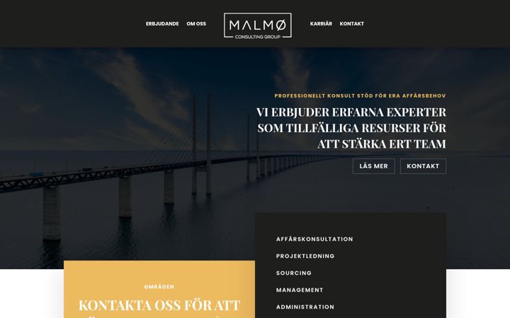 Snímek obrazovky malmoconsultinggroup.com