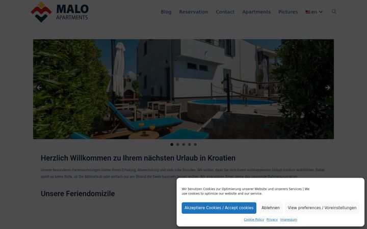 Screenshot of malo-apartments.com