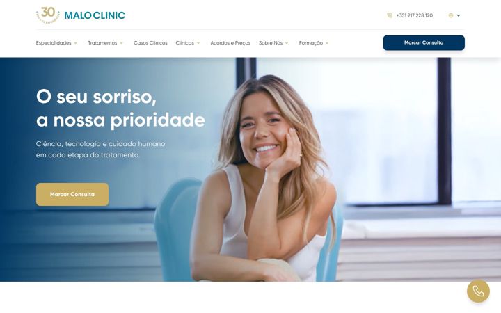 Screenshot of maloclinics.com