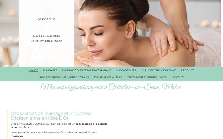 Screenshot of maloe-massages.fr