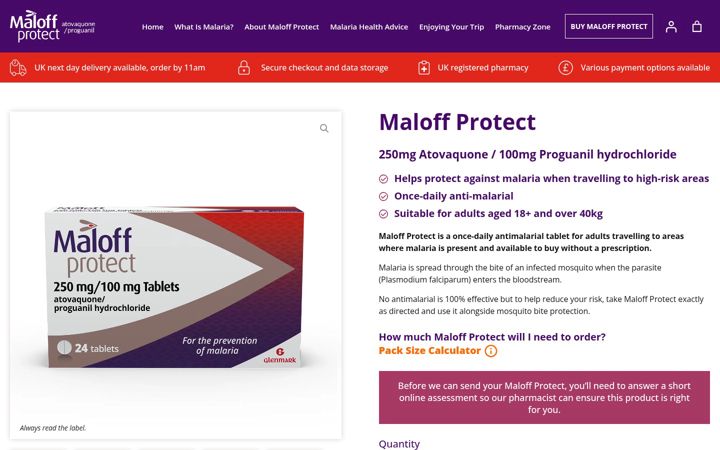 Screenshot of maloffprotectshop.co.uk