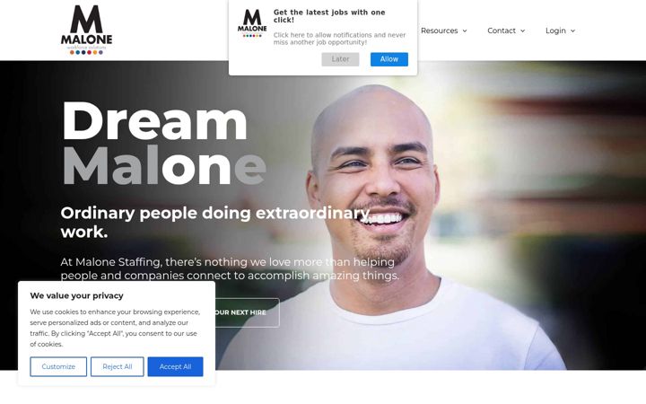 Screenshot of malonesolutions.com
