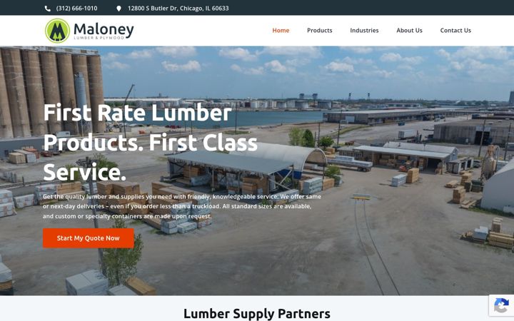 Screenshot of maloneylumber.com