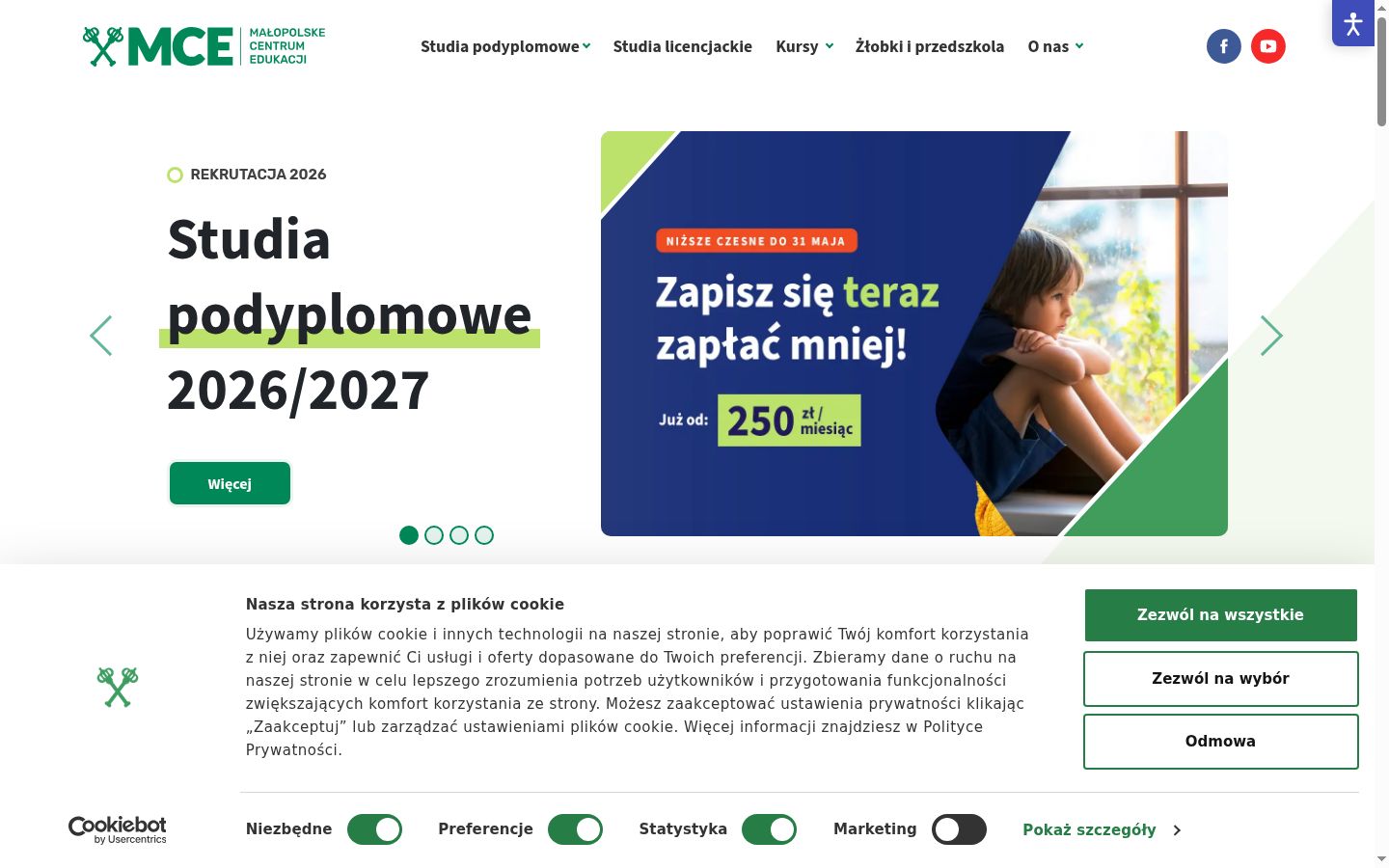 Sutikimo reklamjuostės, rodytos prieš bet kokią sąveiką, ekrano kopija