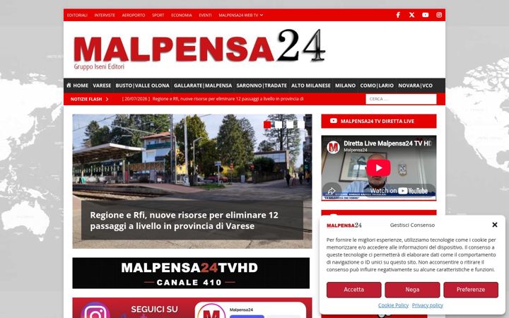 Screenshot of malpensa24.it