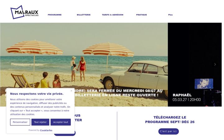 Screenshot of malraux-spectacles.com