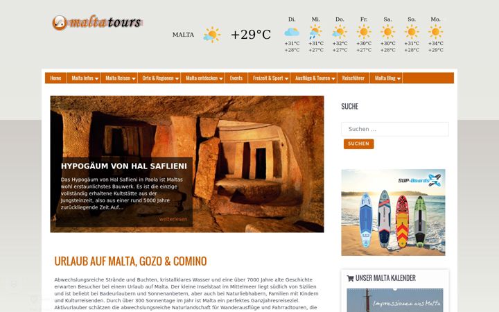 Screenshot of malta-tours.de