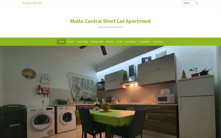 Screenshot of maltacentralshortlet.com